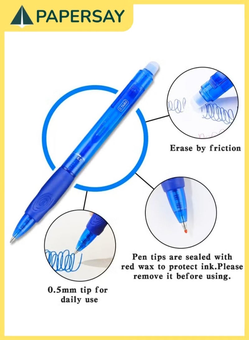 PAPERSAY 12 Pieces Blue Erasable Pens , Gel Pen, Easy Erasable Pen, Large Capacity Pen - Image 3